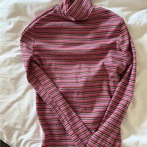 Levi's Pink Striped Long Sleeve Turtleneck
